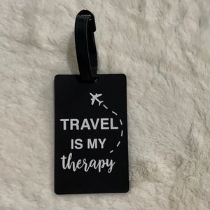 Travel is my therapy luggage tag